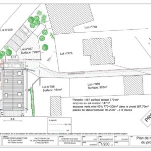 Plan de la surélévation d'une maison